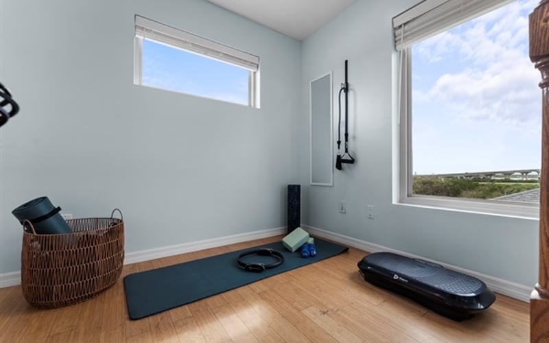 Exercise area in the loft with intracoastal view