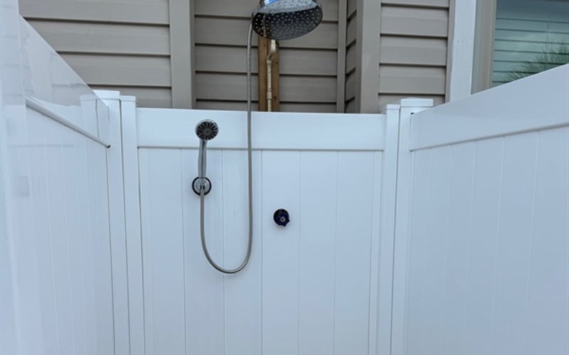 Rinse off after a day at the beach with the new outdoor shower