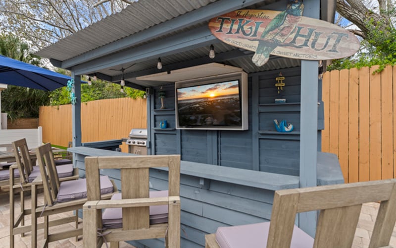 Tiki Hut TV for outdoor entertainment